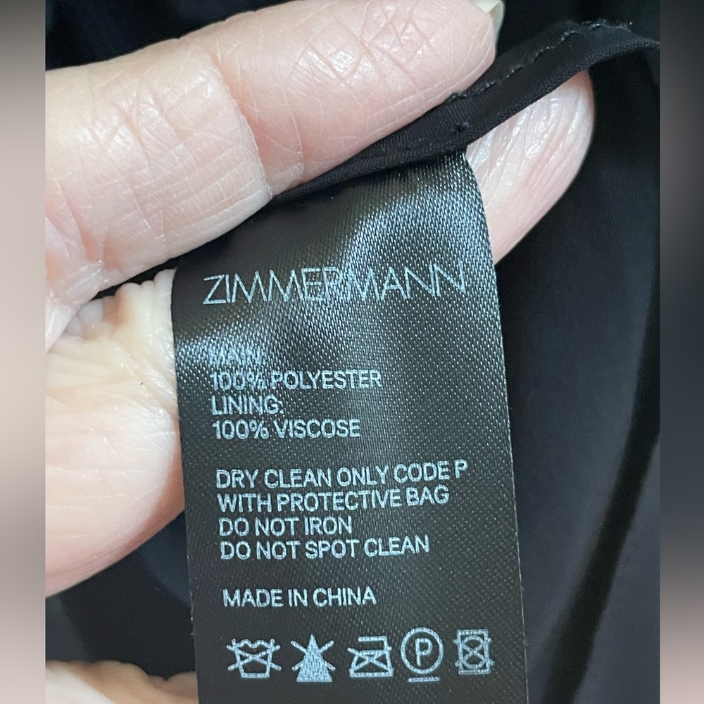 ZIMMERMANN Super 8 Frill Black Mini Dress Size 3 - Picture 4 of 6